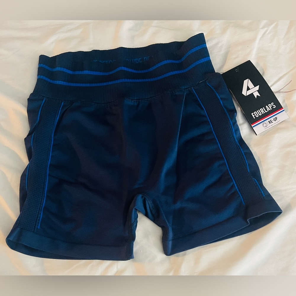 Four Laps Shorts Women's Size XS/S Blue Midnight Compression Biker Aero Seamless